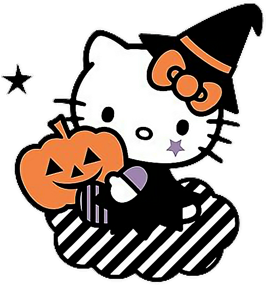 Hellokitty Kitty Halloween Sanrio キティ サンリオ Catfreetoed - Hello Kitty Halloween Png (532x616), Png Download