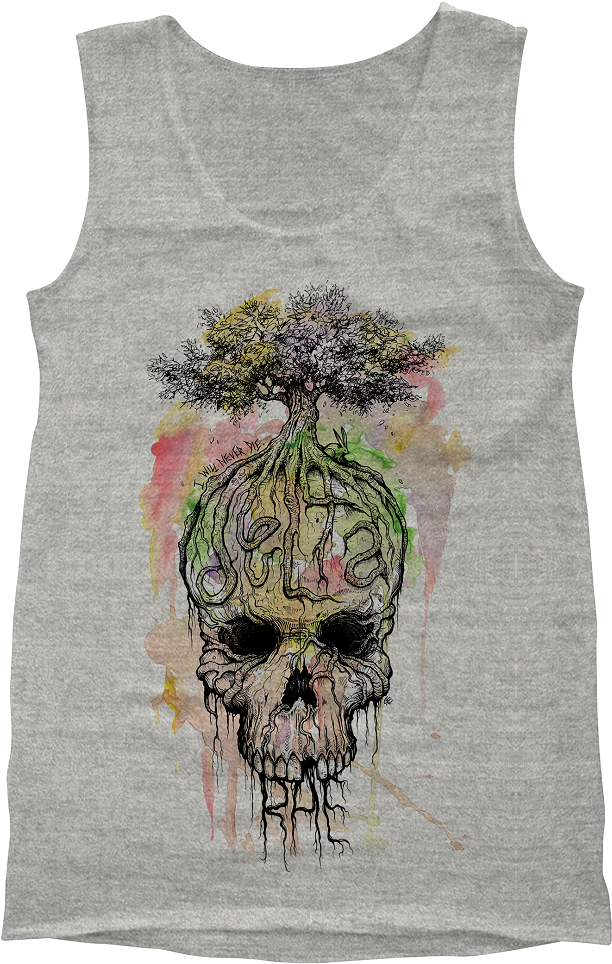 Check Out Watercolor Skull Tank From Delta Rae At The - Delta Rae Watercolor Skull Tank (1000x1000), Png Download