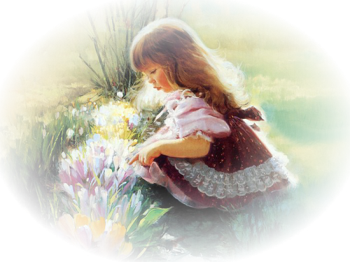 Enfant 23 Fevrier09 By Tina - Paintings Of Children (500x375), Png Download