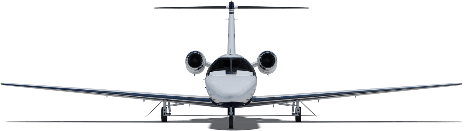 Straightline Private Air - Cessna Cj4 Front (1877x465), Png Download