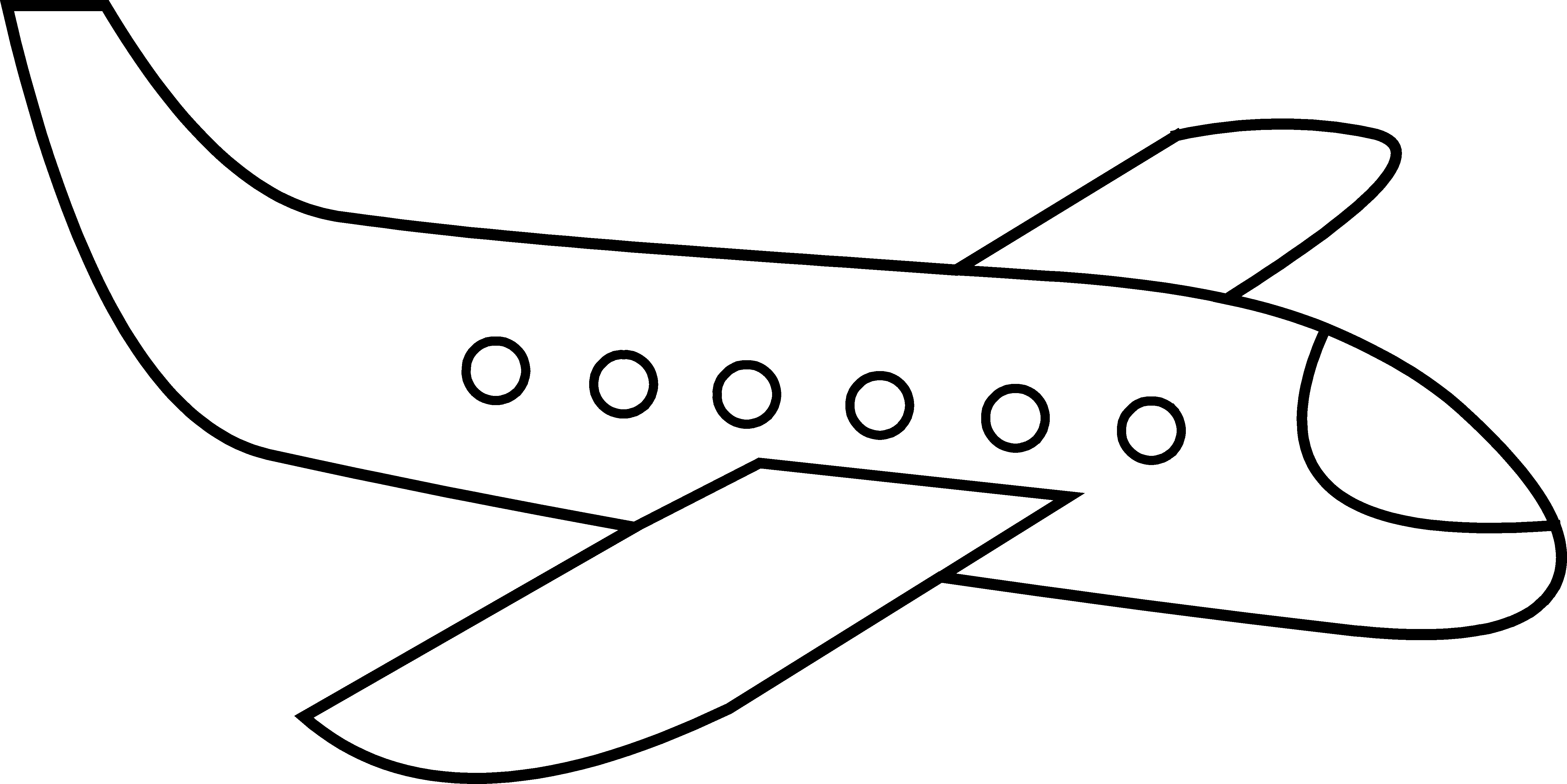 Free Airplane Clip Art Acoloring - Simple Picture Of A Plane (5620x2812), Png Download