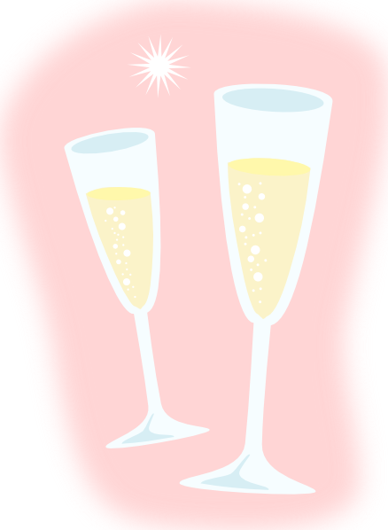 Pink Champagne Glasses Png Vector Royalty Free Library - Png Champagne Bubbles Clipart (438x598), Png Download