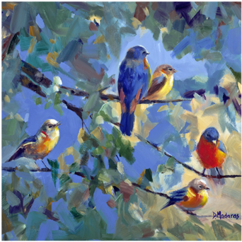 Five Birds Tucson Art - Madaras Gallery (600x450), Png Download