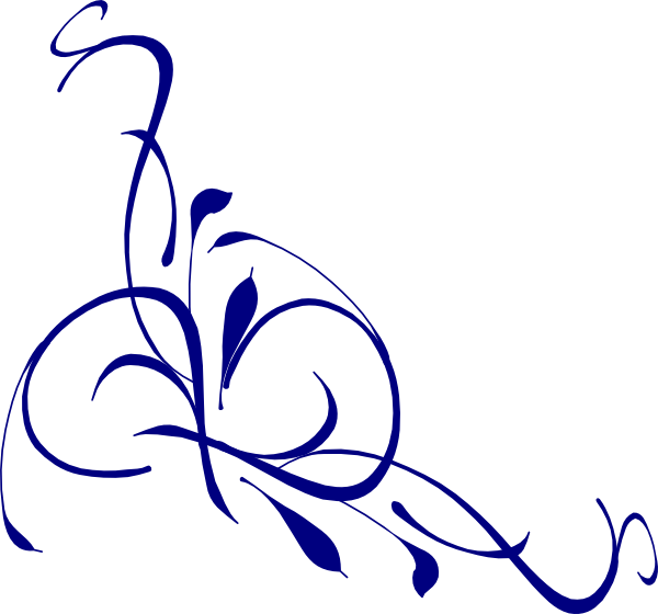 Blue Flower Clipart Swirl Flower - Floral Swirl Blue (600x560), Png Download