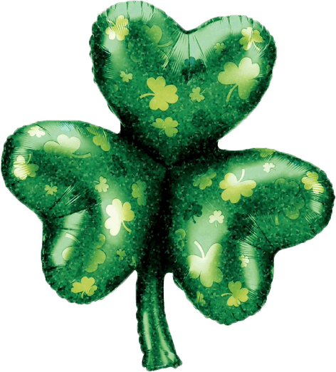 33" Giant St - Shamrock Balloons (472x522), Png Download