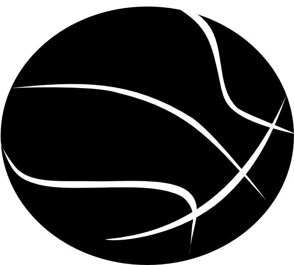 Black Basketball With White Outline Clip Art - Clip Art (600x541), Png Download