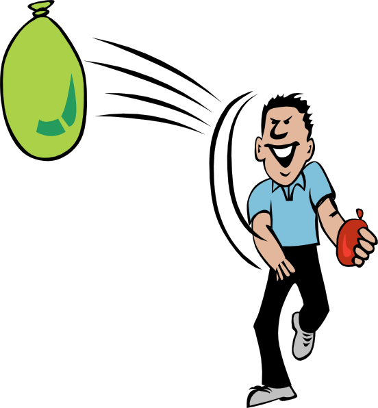 Free Vector Water Balloon Throw Clip Art - Clip Art Water Balloons (552x596), Png Download