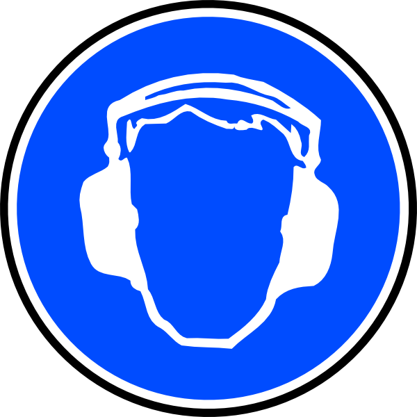 Free Vector Mandatory Ear Protection Clip Art - Safety Ear Plugs Sign (600x600), Png Download