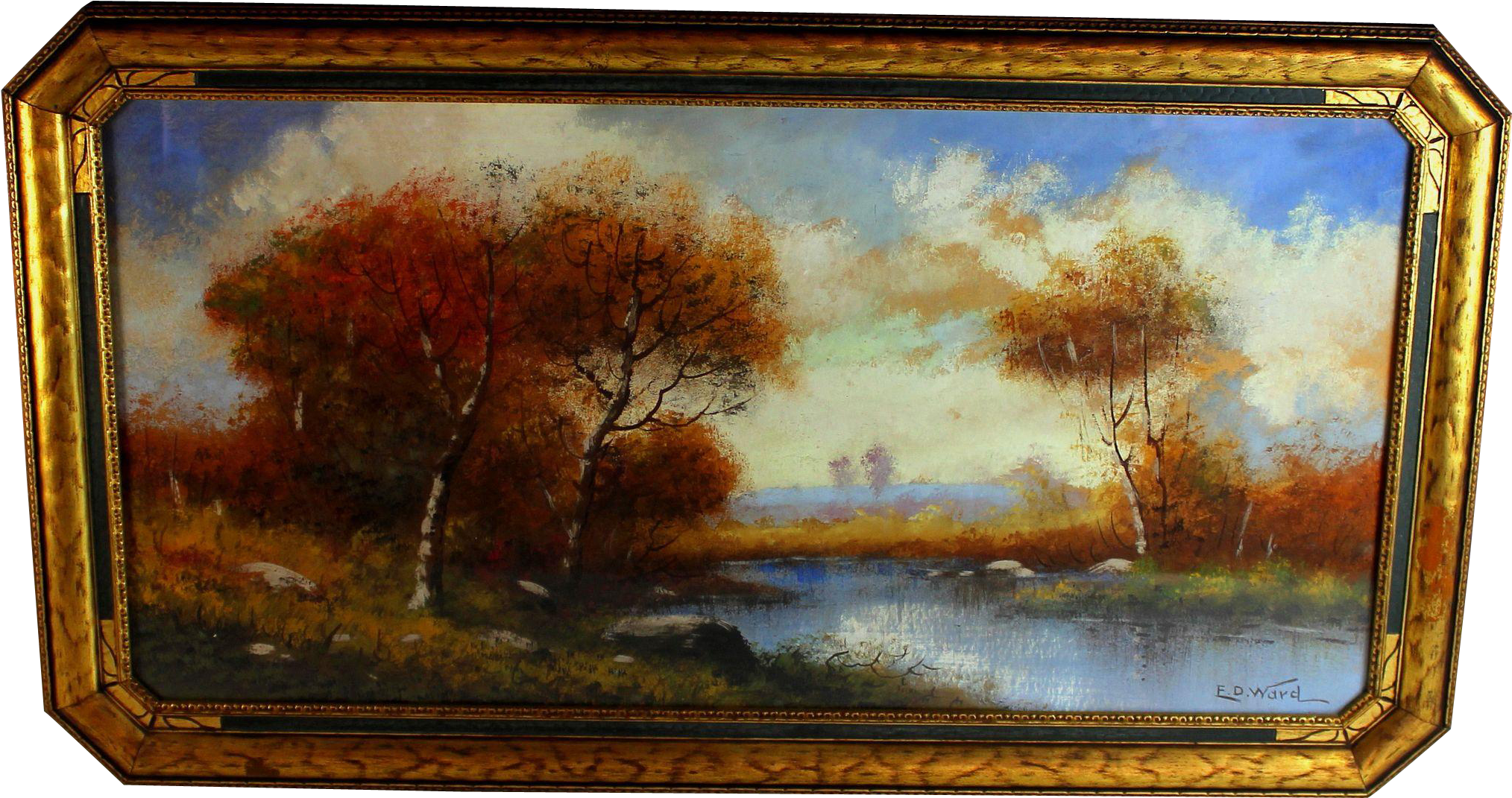 Watercolor And Gouache Of A Autumn Landscape Signed - Watercolor Painting (2027x2027), Png Download