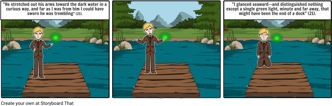 Gatsby Green Light - Cartoon (1164x385), Png Download