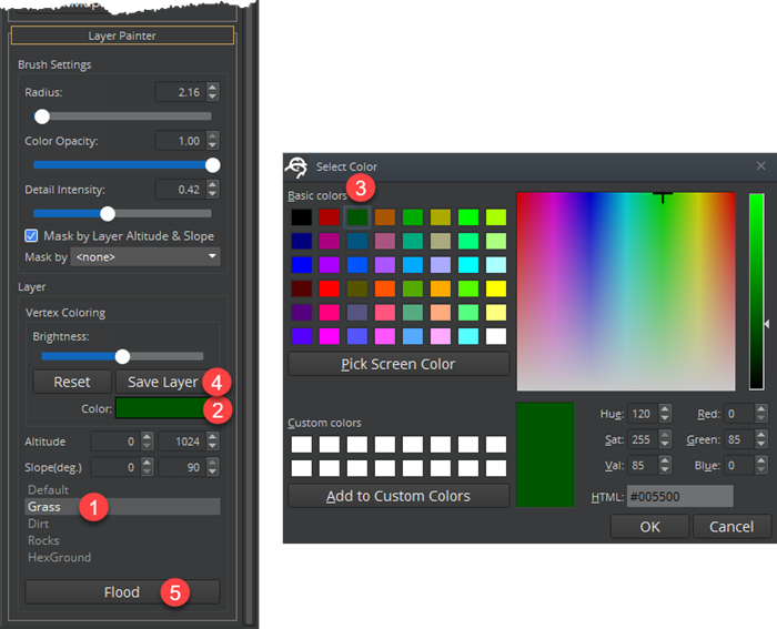 Click Flood To Paint The Entire Landscape With The - Qt Cool Desktop App (700x567), Png Download