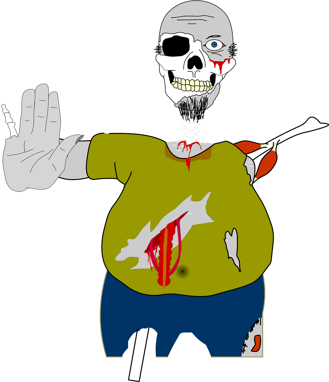 Zombie (500x554), Png Download