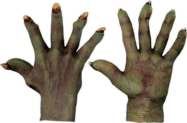 Horror Hands Zombie Evil Flesh - Paint On Latex Gloves (674x629), Png Download