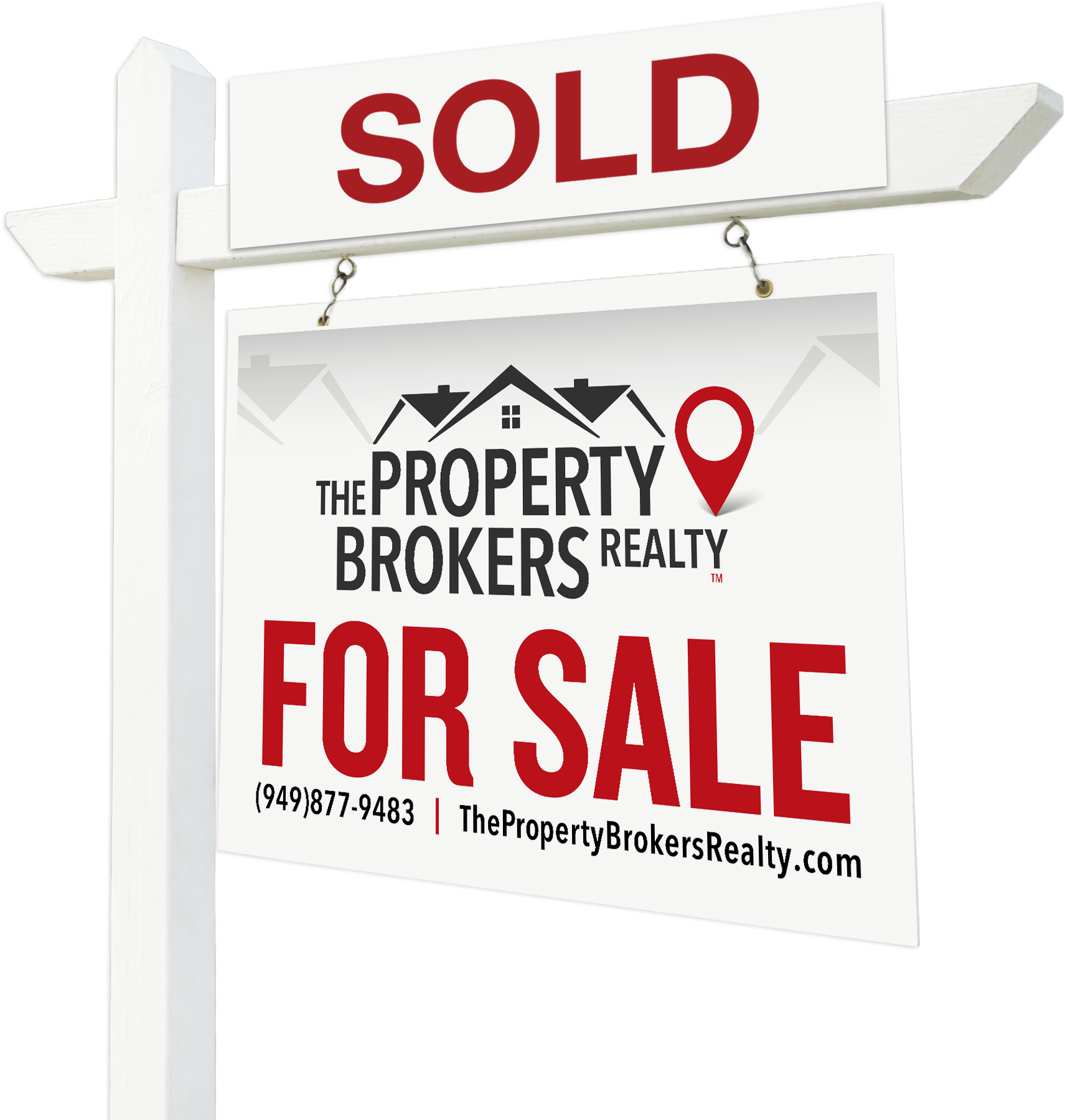 Professional Yard Sign Listed By The Property Brokers - Signage (1850x1800), Png Download