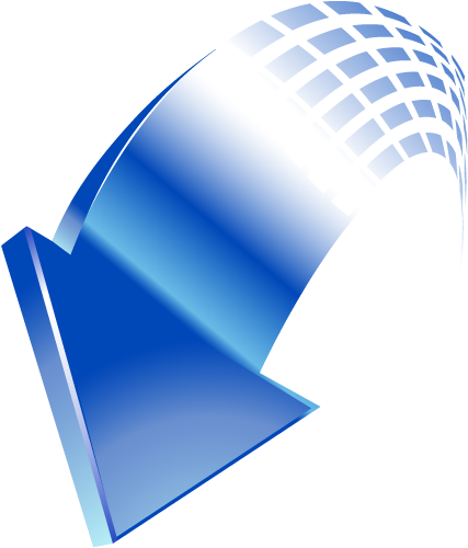 Arrow Blue - 3d Curved Arrow Png (500x500), Png Download