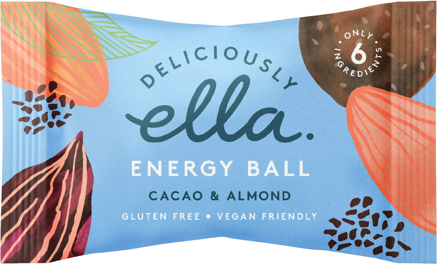 Deliciously Ella Cacao & Almond Energy Ball X - Deliciously Ella Packaging (1890x1337), Png Download