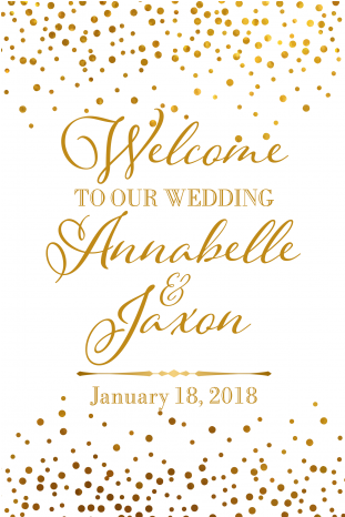 Gold Sparkle Welcome Sign - Birthday (465x465), Png Download