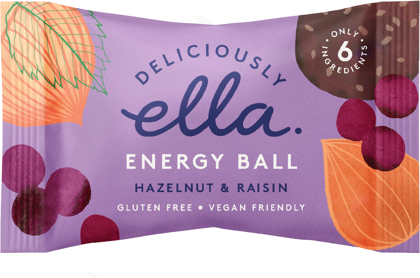 Deliciously Ella Hazelnut & Raisin Energy Ball X - Deliciously Ella Packaging (1890x1337), Png Download