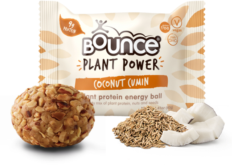 Plant Protein, Vegan Energy Balls - Bounce V Life Coconut Cumin Ball (12 X 40g) (746x532), Png Download