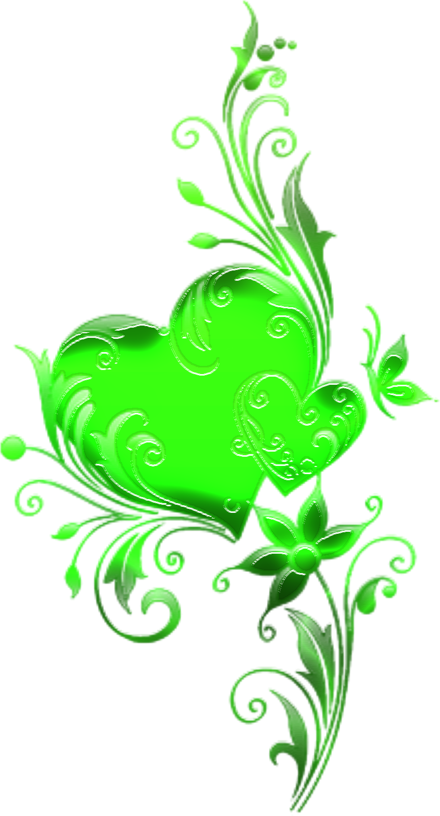 Cute Green Heart By Madkan - Hearts Abstract (864x1599), Png Download