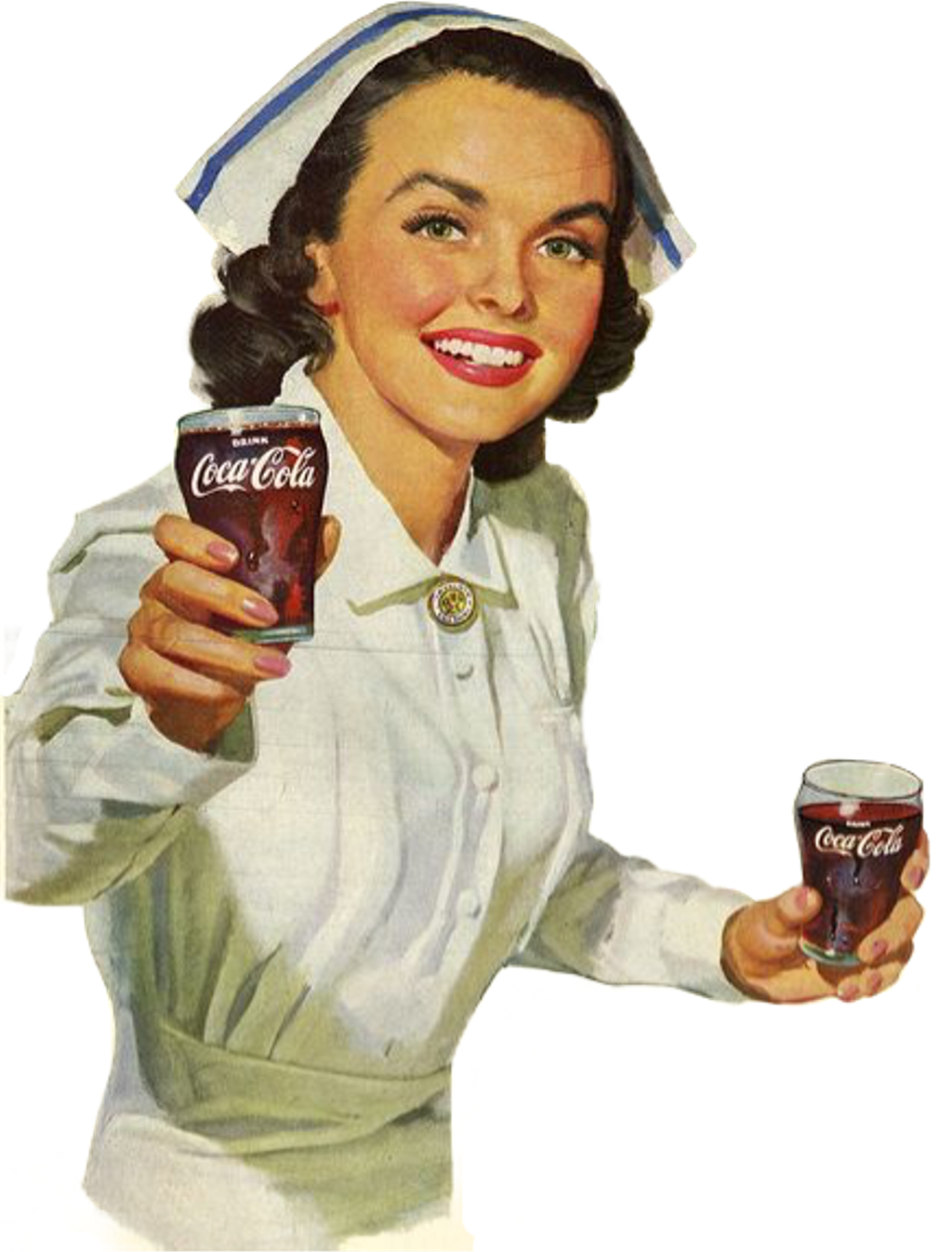 #nurse #woman #cocacola #retro #vintage #drink #drinking - Quality You Can Trust Coca Cola (1024x1346), Png Download