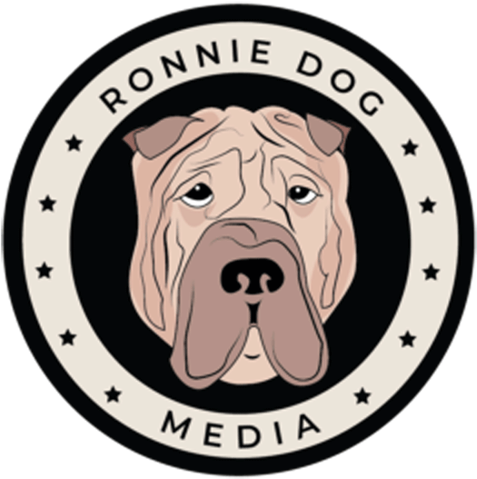 Ronnie Dog Media Logo - Dog Yawns (600x586), Png Download