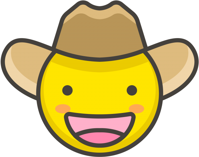 Cowboy Hat Face Emoji - Smiley (866x650), Png Download