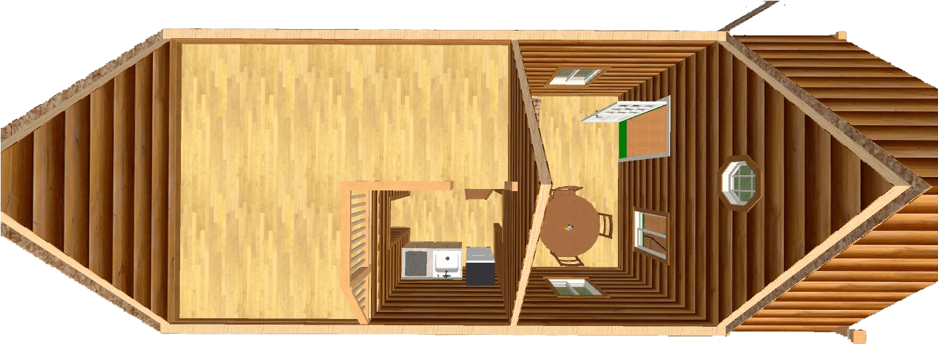 Log Cabin Kit Floor Plan - Plywood (1347x510), Png Download