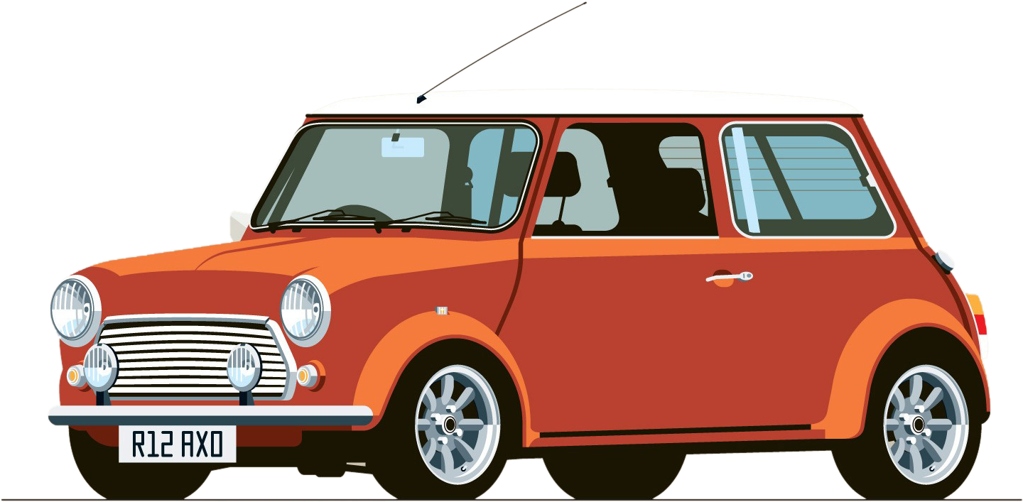 Mini Cooper Classic Car Hot E9 Bmw Clipart - Classic Mini Car Illustration (2560x1440), Png Download