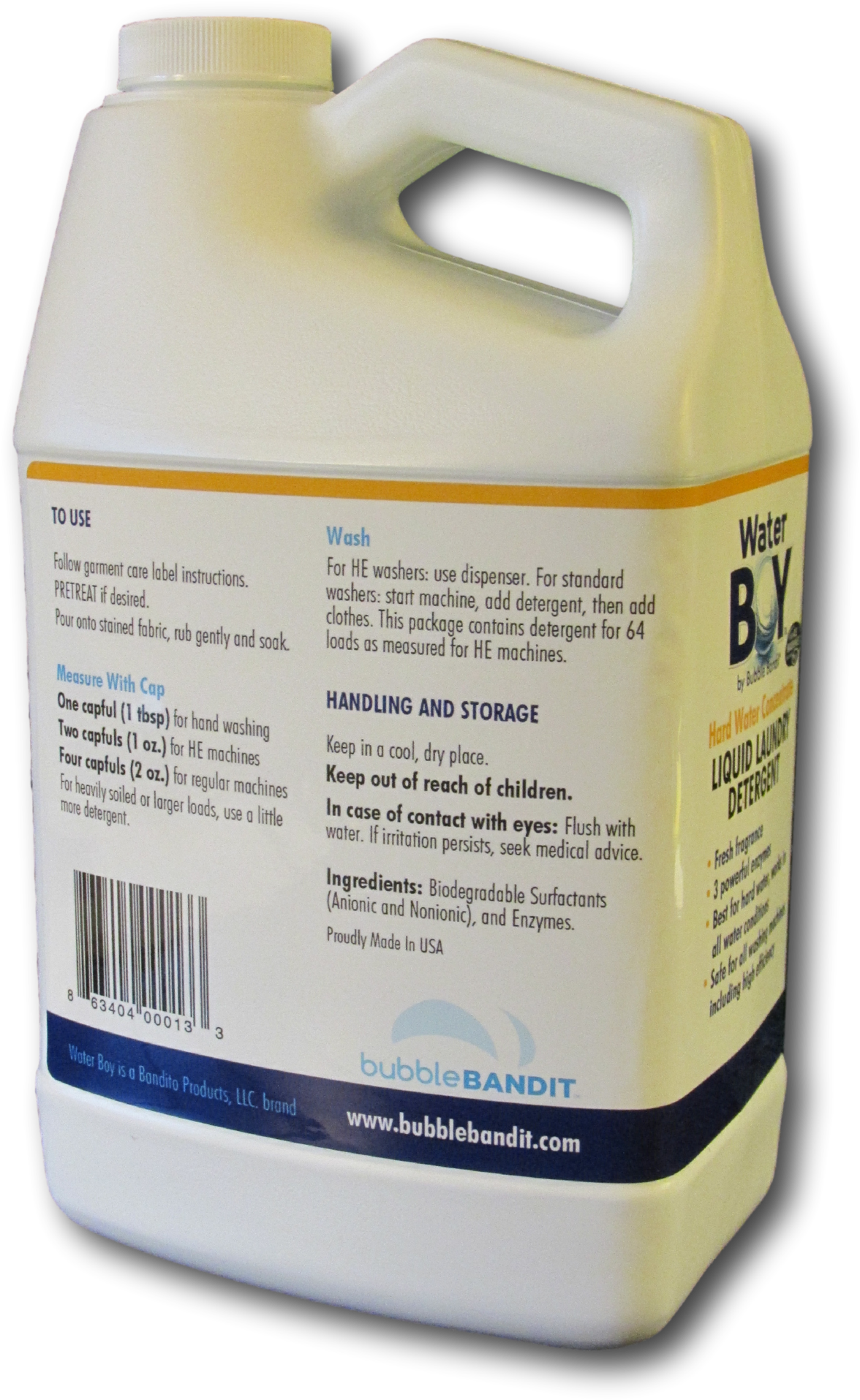 Water Boy Liquid Laundry Detergent Hard Water Concentrate - Bottle (1350x2048), Png Download