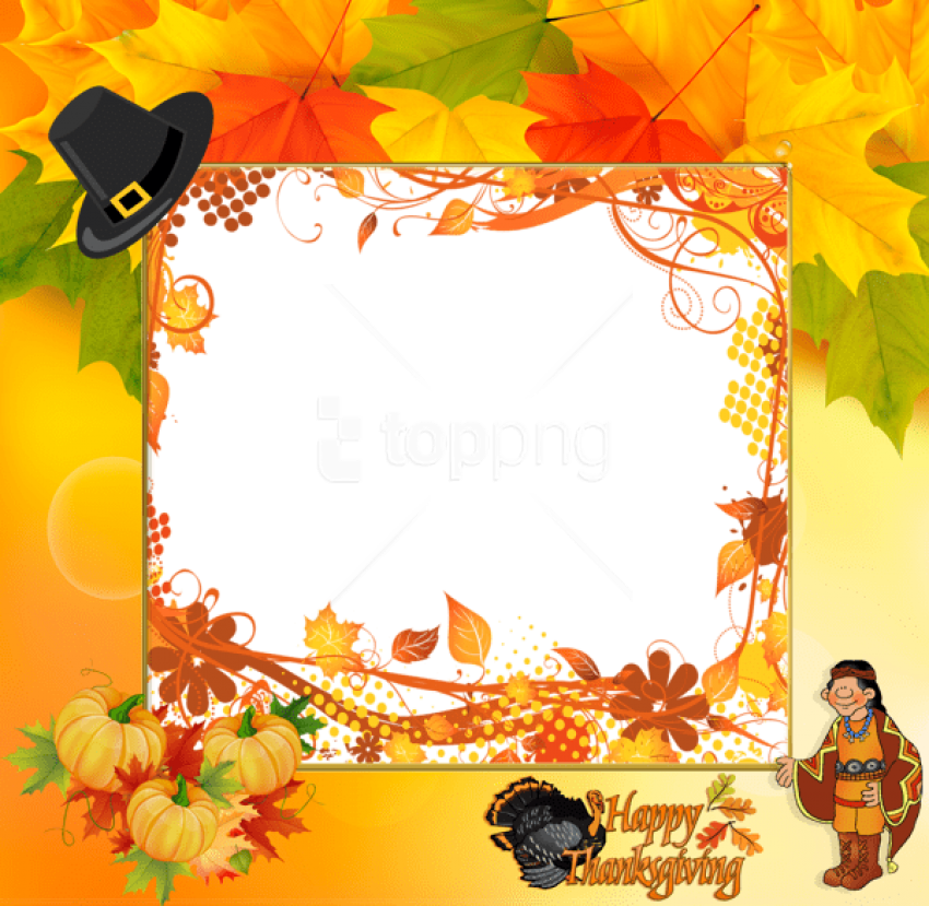 Free Png Transparent Happy Thanksgiving Frame Png Images - Happy Thanksgiving Frames (850x829), Png Download