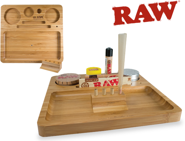 Raw Bamboo Wood Rolling Tray Natural 1-piece - Raw Rolling Tray Wood (640x480), Png Download