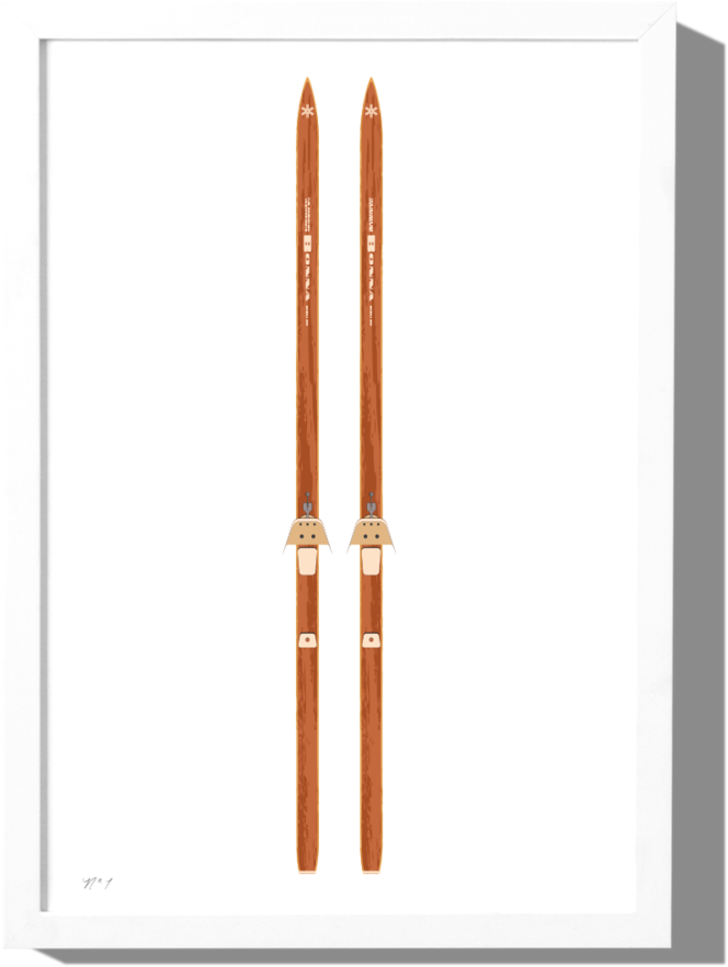 Vintage Skis V Art Print Roo Kee Roo - Skis Vintage (1000x1000), Png Download