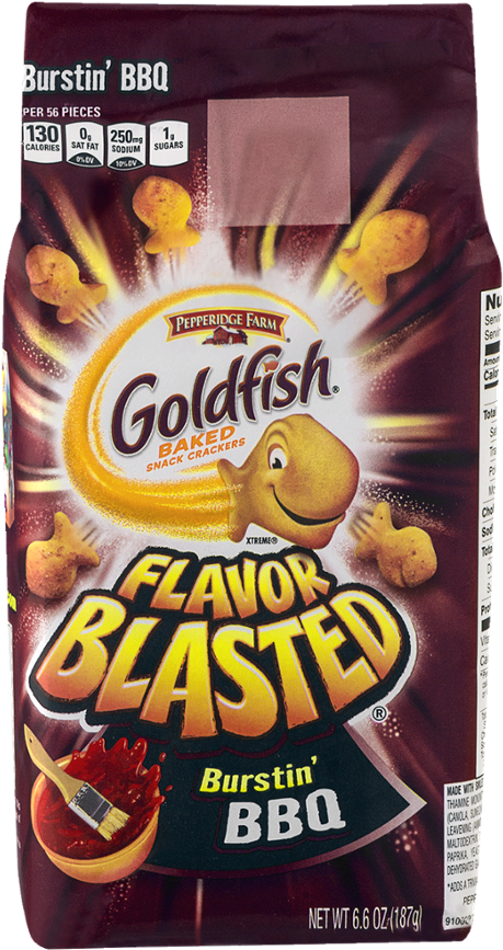 Pepperidge Farm Goldfish Burstin' Bbq Flavor Blasted - Flavor Blasted Goldfish (1000x1000), Png Download