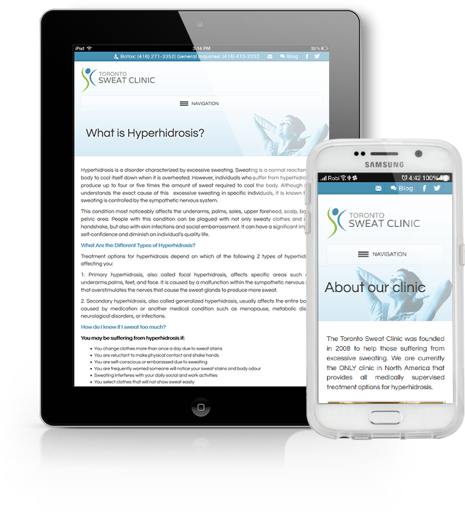 Mobile Responsive Website For Health Industry Torontosweatclinic - Tablet Computer (1270x889), Png Download