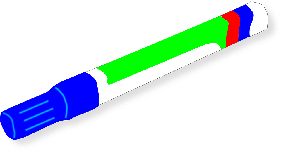Marker Felt Pen Blue - Marker Clipart (960x517), Png Download