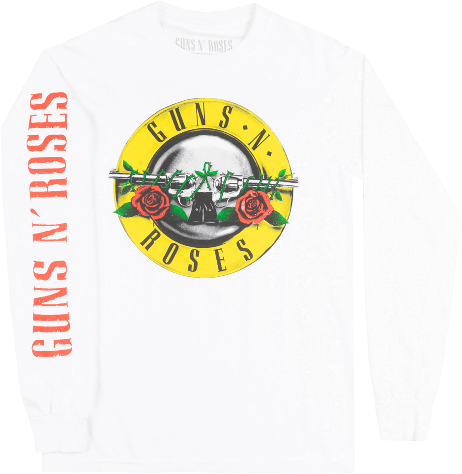 Guns N Roses Bullet Logo Long Sleeve Shirt Mens Rock - Guns N Roses (996x1000), Png Download