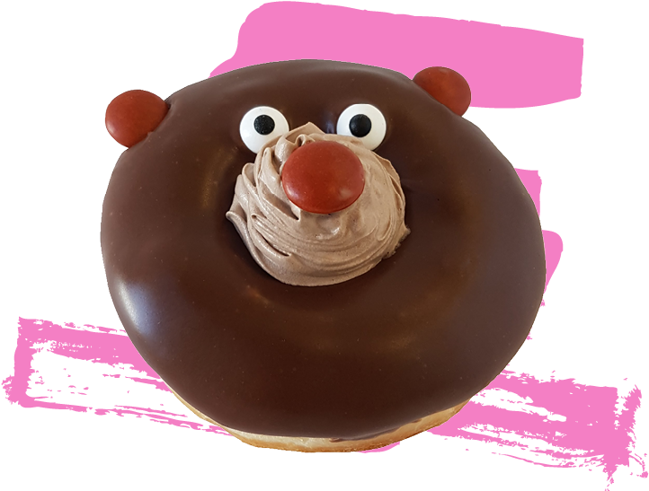 Chocolate Bear Donut - Chocolate (800x645), Png Download