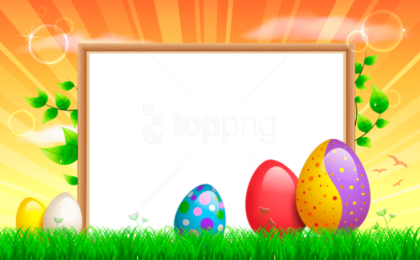 Free Png Download Transparent Easter Frame Png Images - Easter Frame Transparent (850x527), Png Download