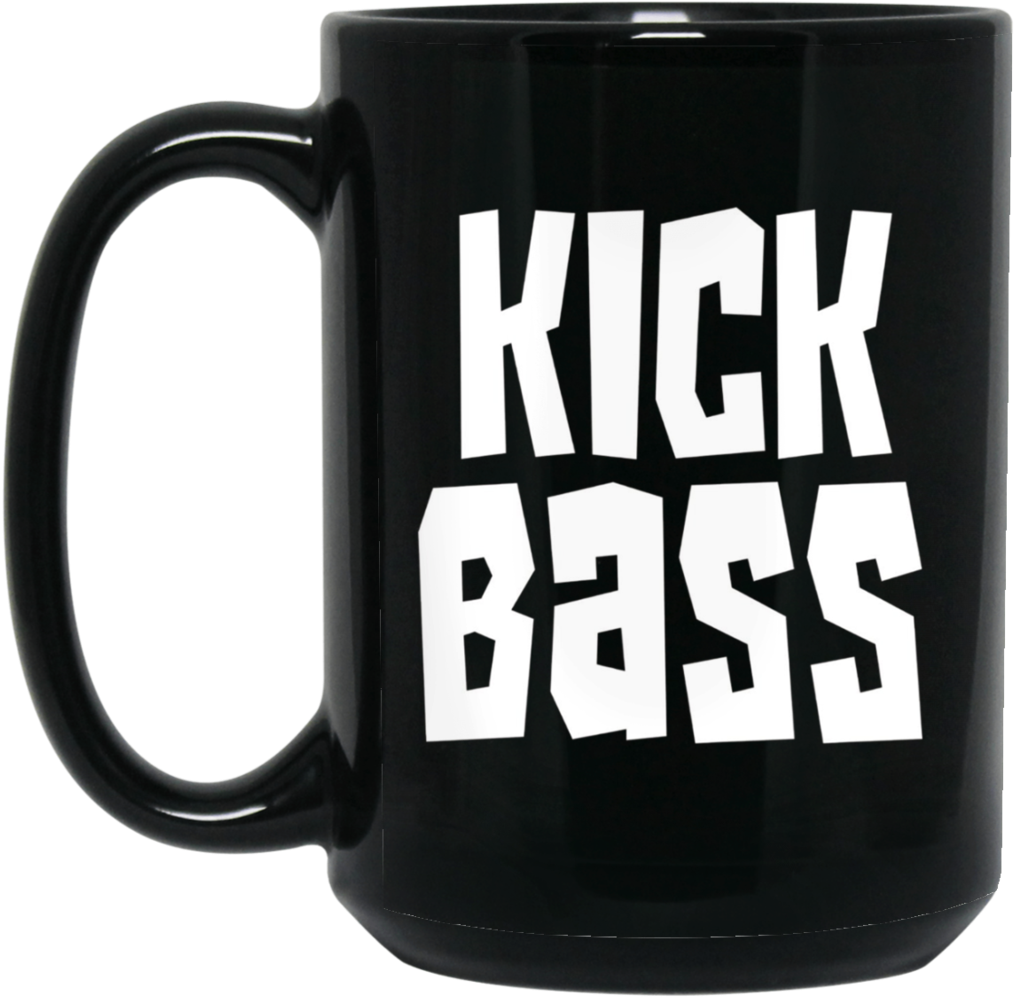 Kick Bass Hilarious Fishing Outdoor Funny Fish Black (1024x1024), Png Download