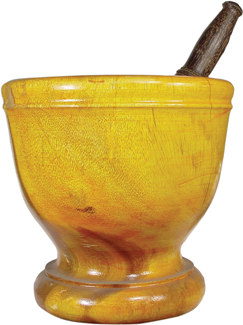 Wood Mortar W/pestle - Ceramic (640x640), Png Download