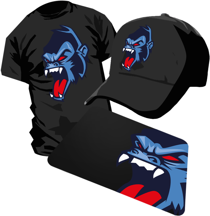 Clan Logo Vector Print L023 Gorilla Monkey Mascot - Bear Grizzly Mascot Logo (800x800), Png Download