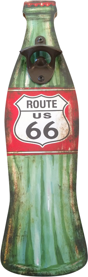 Route 66 Bottle Shape Sign - Route 66 (675x1200), Png Download