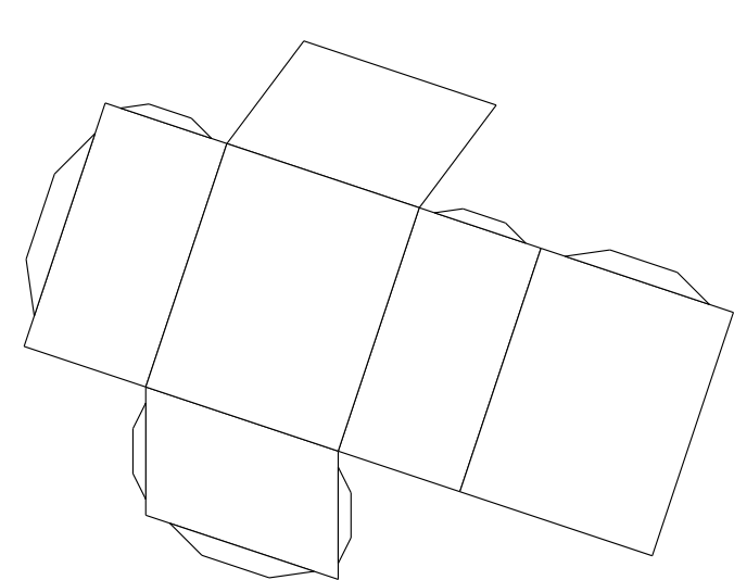 Prisma Quadrado Obliquo - Planificação De Um Paralelpipedo Obliquo (676x534), Png Download