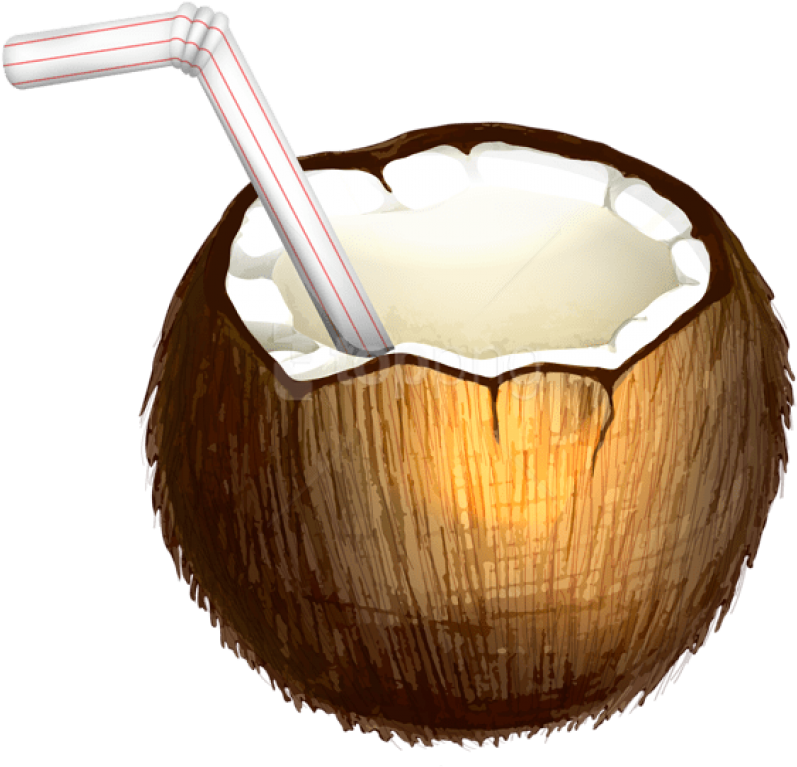 Free Png Coconut Cocktail Png Vector Png Images Transparent - Coconut Cocktail Clipart Png (850x815), Png Download