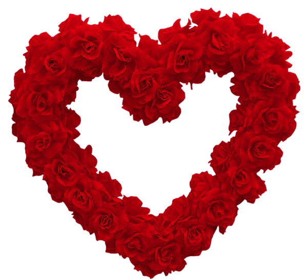 Valentine Day Flower Png Transparent Image - Love Heart Of Roses (600x552), Png Download
