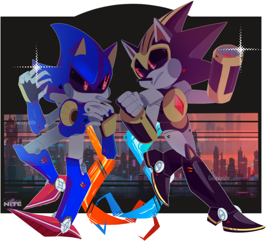 Mecha To Metal By Galaxynite Sonic Franchise, Sonic - Cartoon (961x832), Png Download