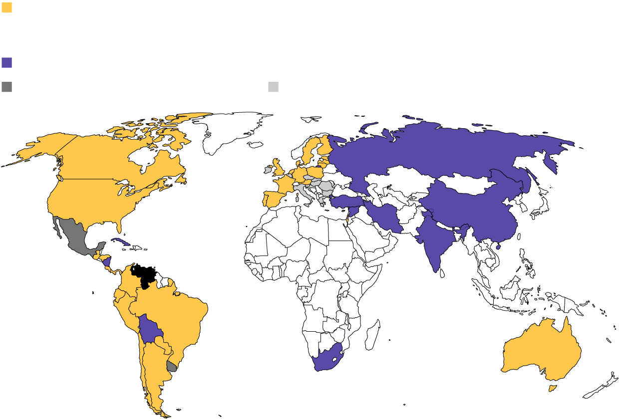 Maduro Vs Guaido - Countries That Support Guaido (1240x840), Png Download