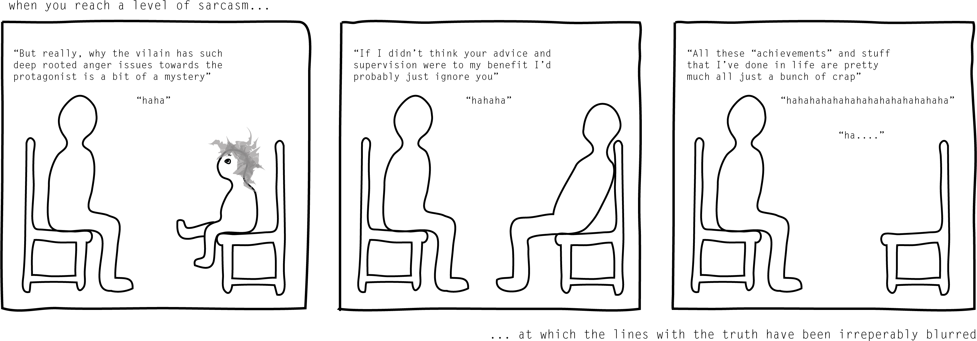 Just Kidding - Sitting (3378x1181), Png Download