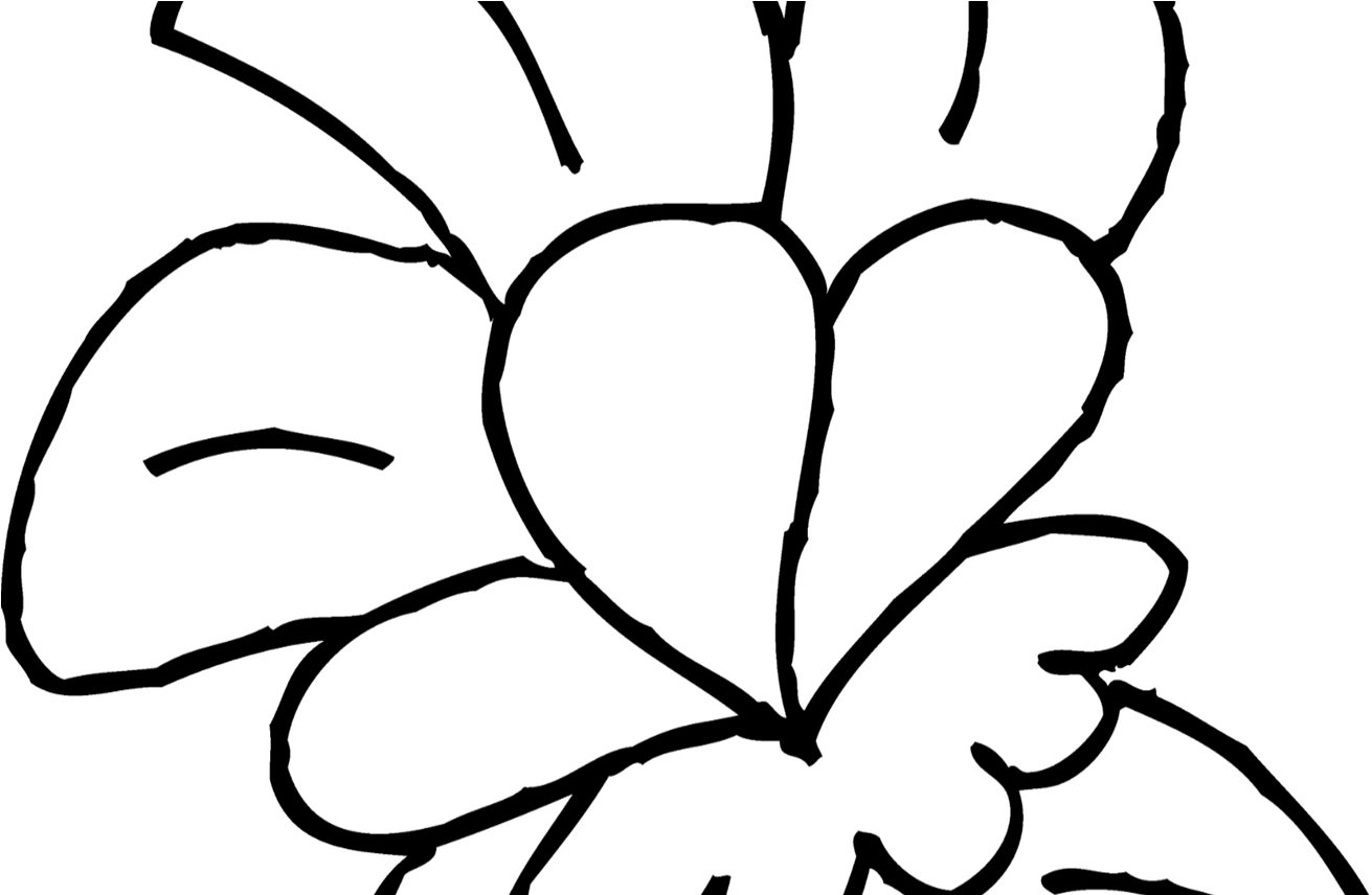 Cute Flower Coloring Page 3 Clip Art Sweet Clip Art - Illustration (1368x855), Png Download
